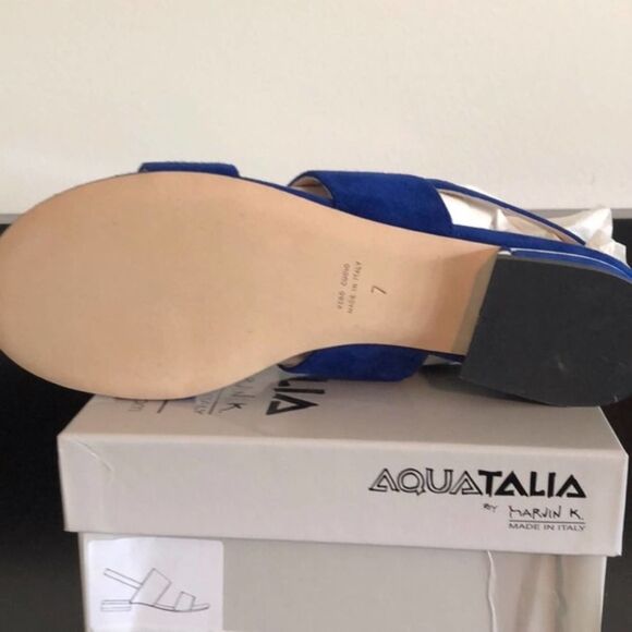 Aquatalia Adina Blue Suede sandal NWT - Picture 7 of 7
